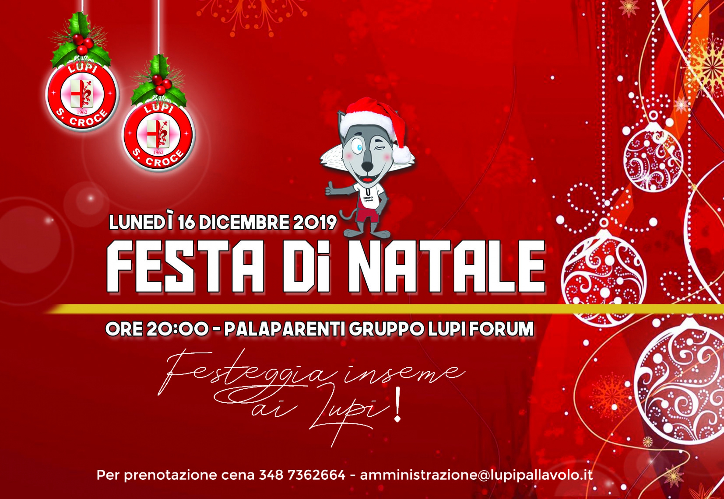 FESTA DI NATALE 2019: STASERA AL PALAPARENTI – Lupi Santa Croce